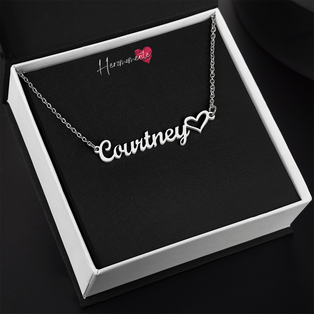 Namenshalskette mit Herz