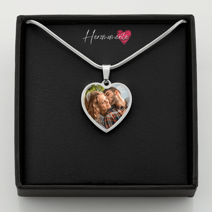 Personalisiertes Herzfoto-Collier mit Gravur – Dein Bild & Text