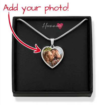 Personalisiertes Herzfoto-Collier mit Gravur – Dein Bild & Text