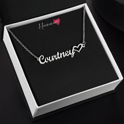 Namenshalskette mit Herz
