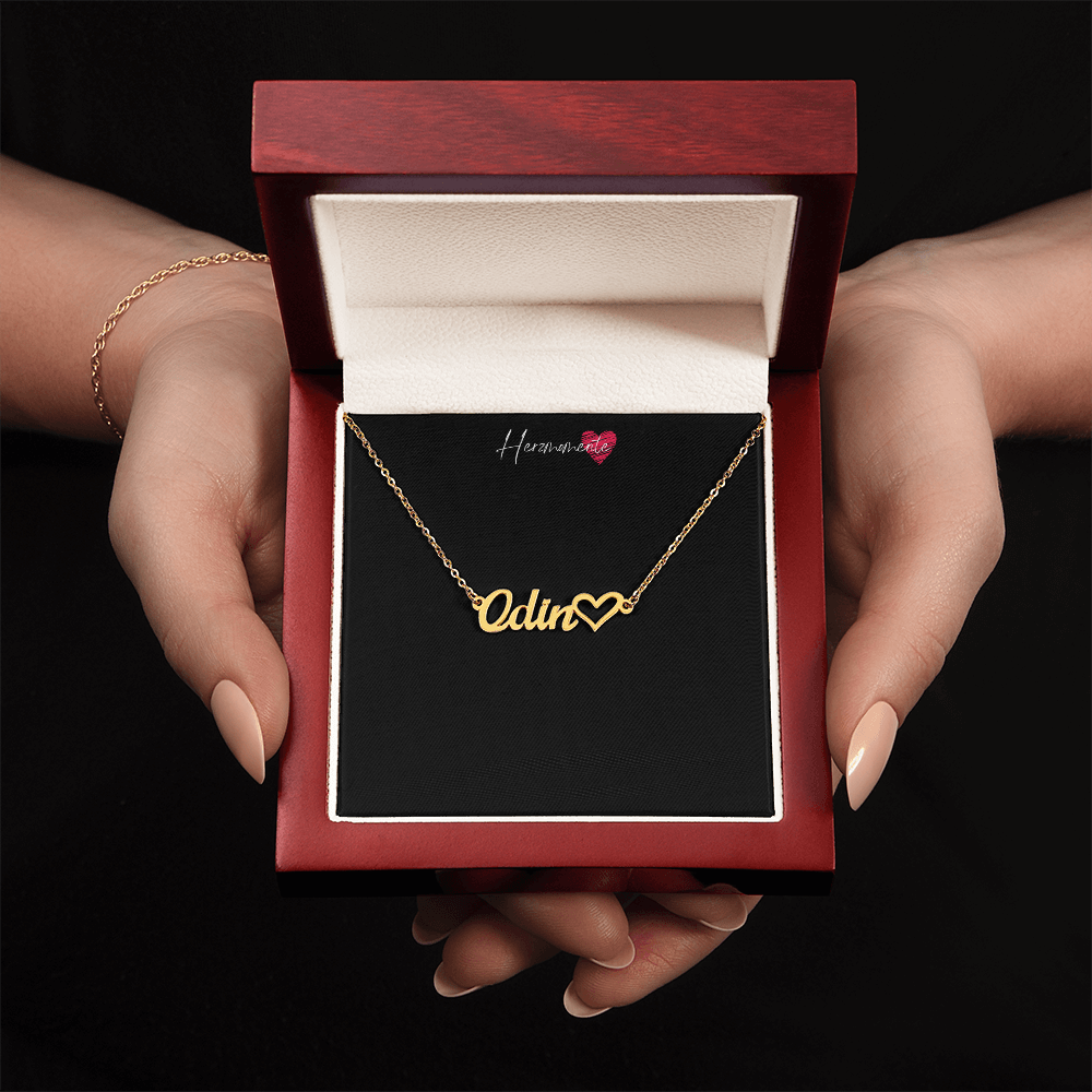 Namenshalskette mit Herz