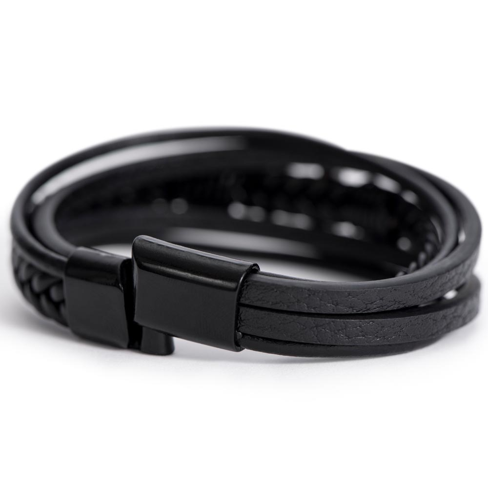 Herren Kreuz Lederarmband