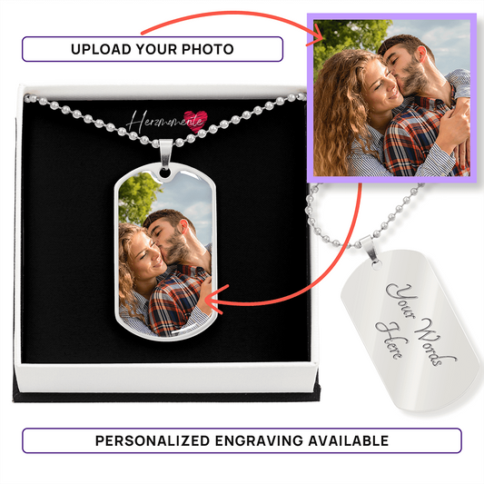 Personalisierte Halskette mit Gravur – Military Style